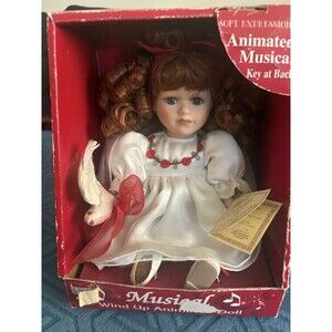 Vintage Dan Dee Soft Expressions Porcelain Musical Animated Doll COA-NOS